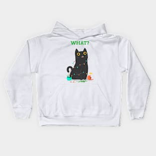 What? Black Cat Christmas Kids Hoodie